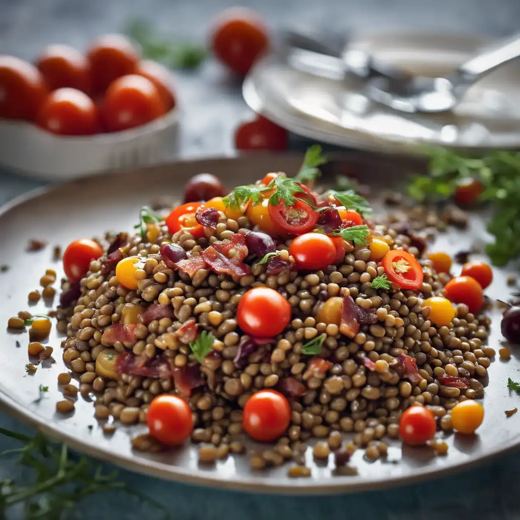 Lentil Salad with Tomato Tart