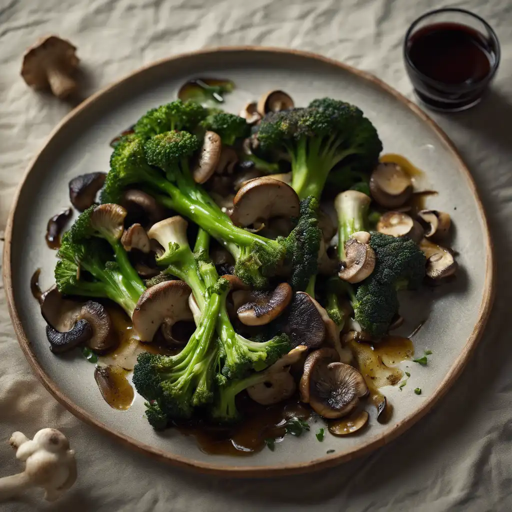 Grilled Broccolis with Mushrooms