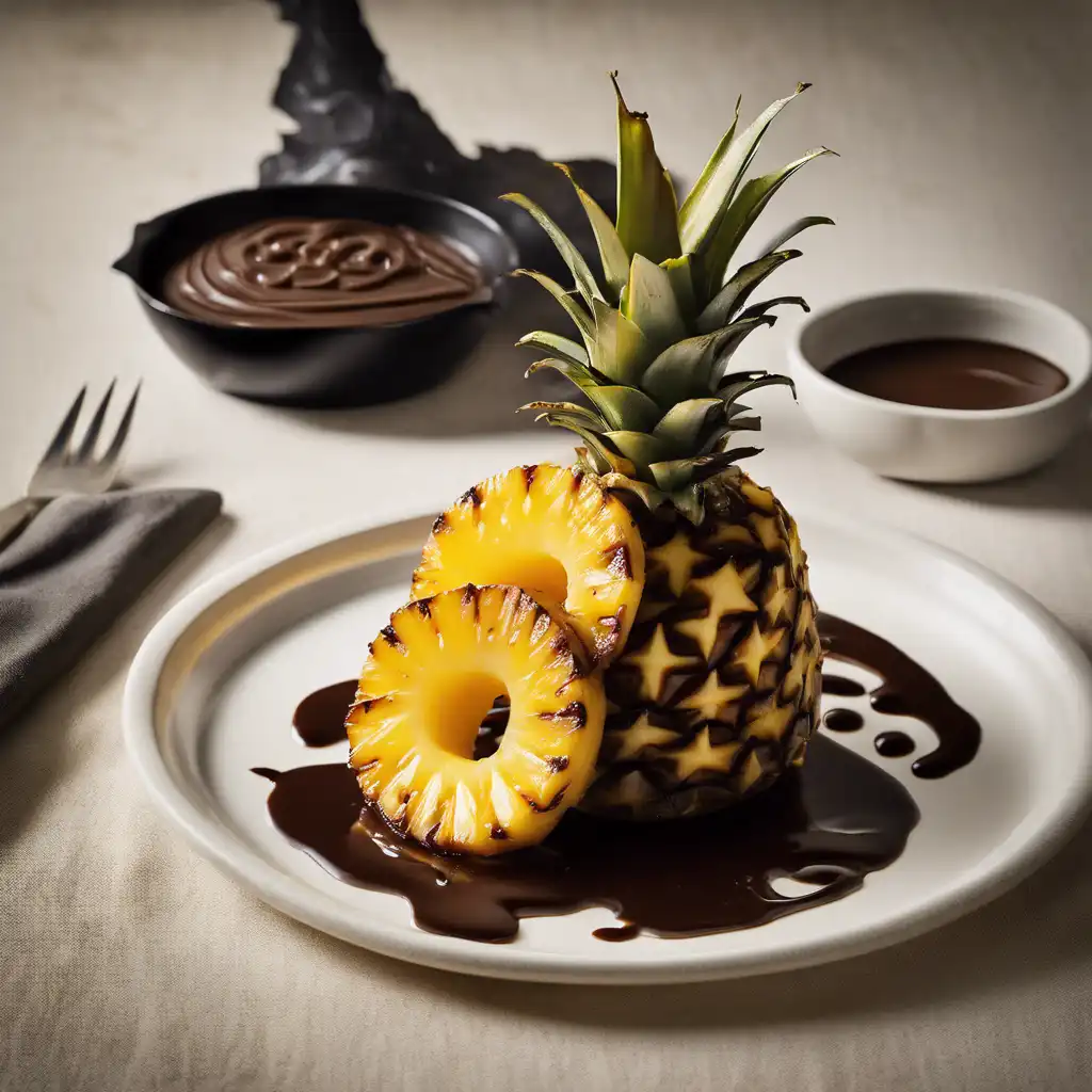 Grilled Pineapple with Chocolate Sauce