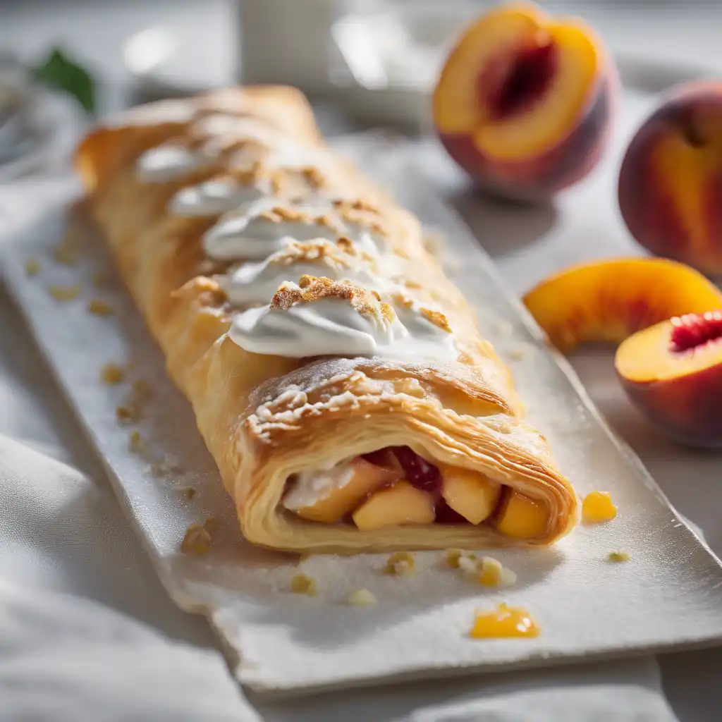 Peach Strudel with Sour Cream