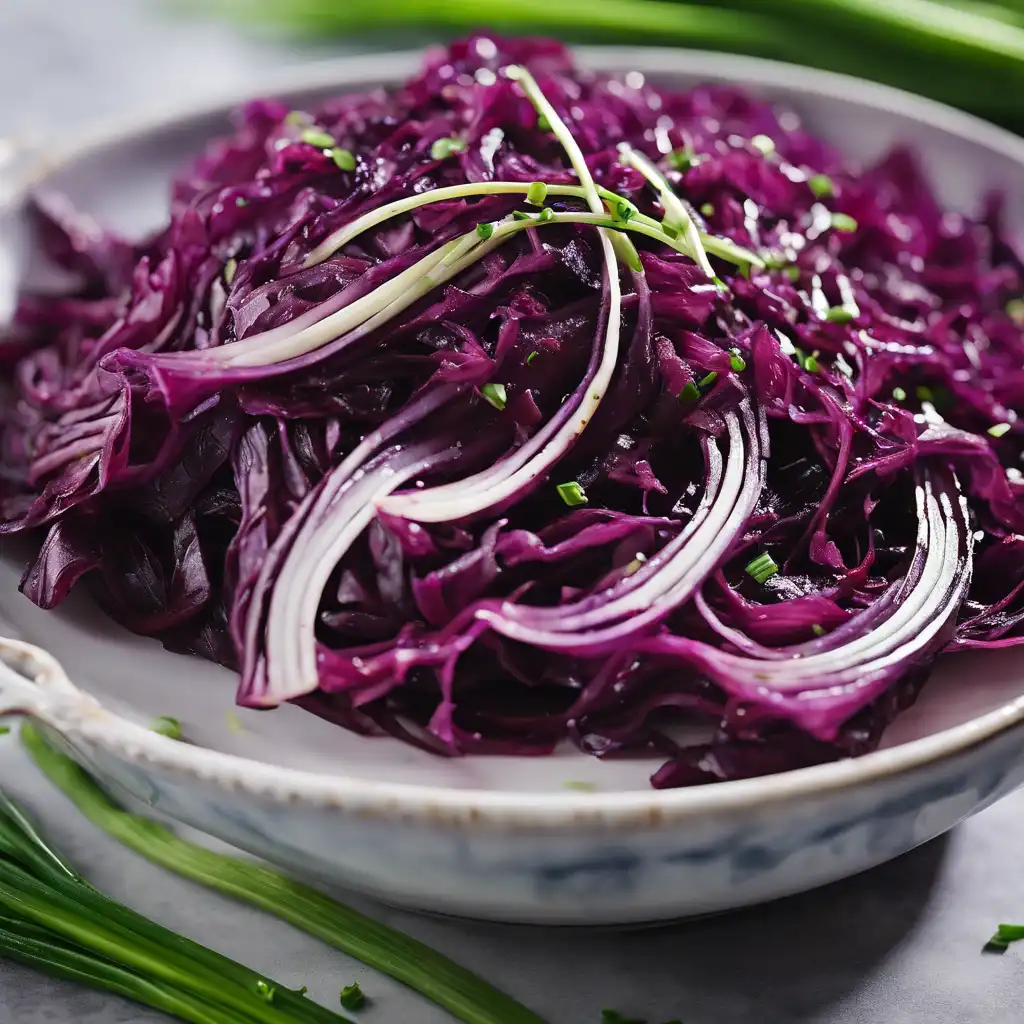 Roasted Red Cabbage with Green Onions