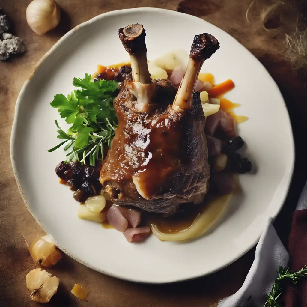 Lamb Shank Stuffed with Poultry Raisins