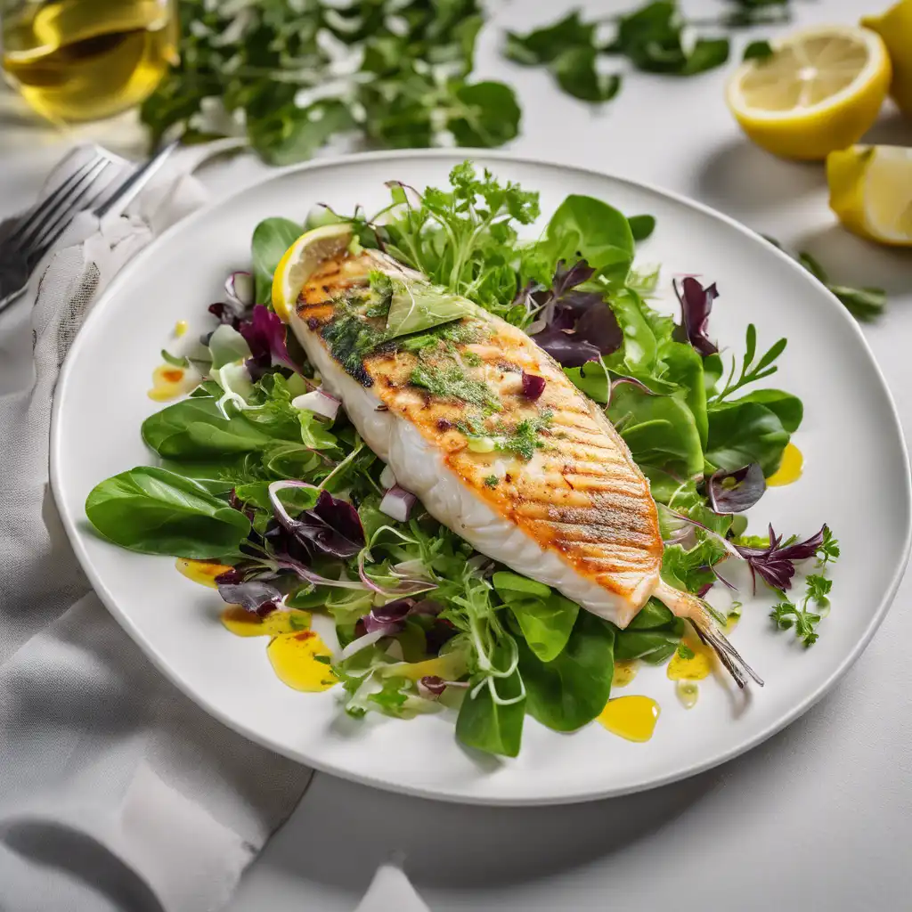 Grilled Fish Salad with Greens