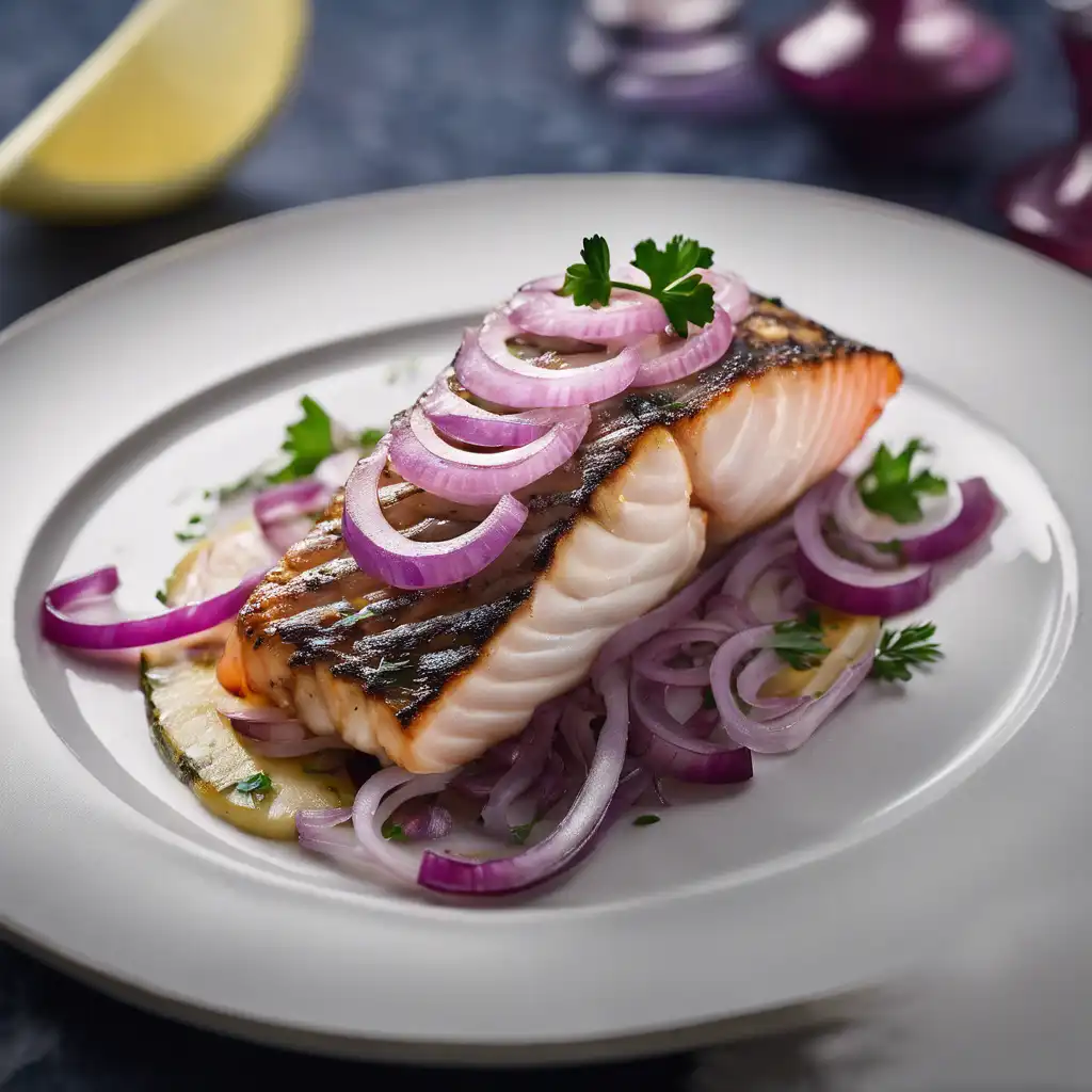 Grilled Fish with Red Onion