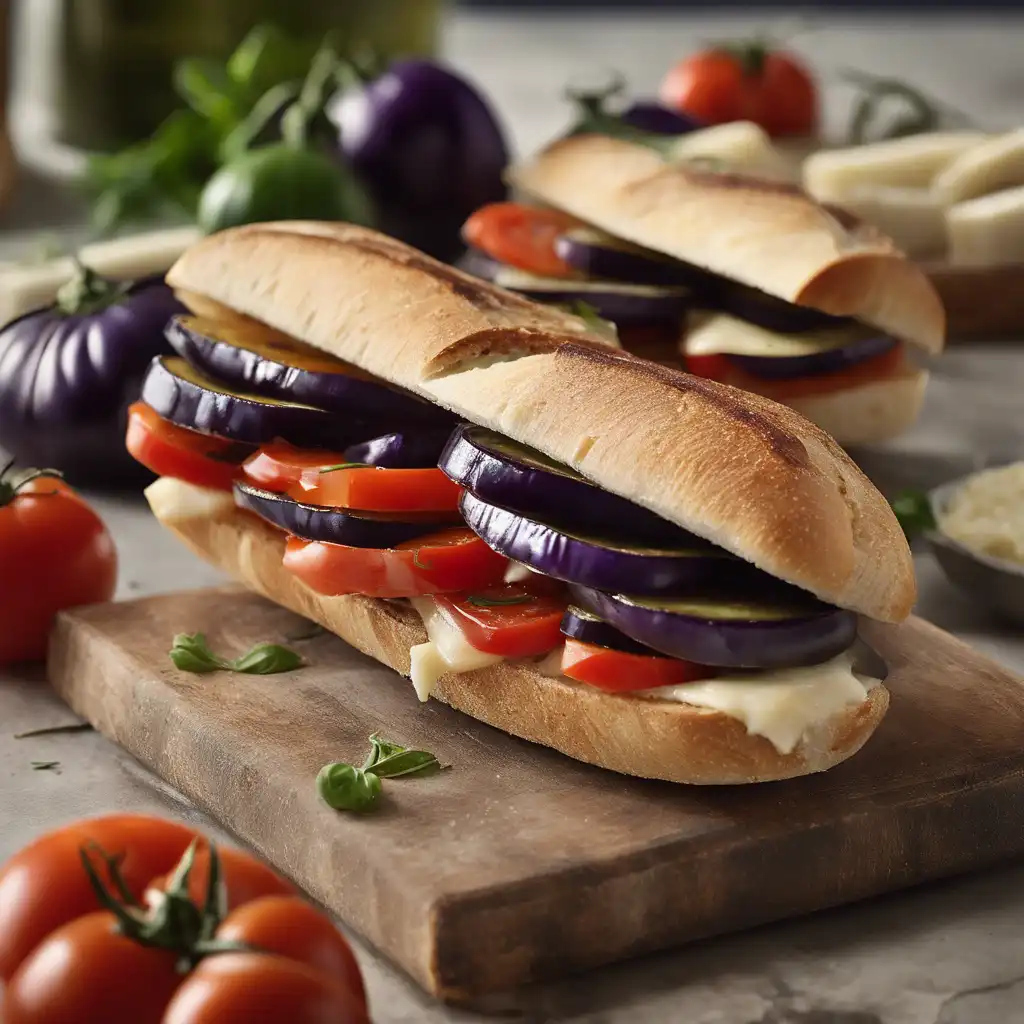 Eggplant, Tomato, and Provolone Sandwich