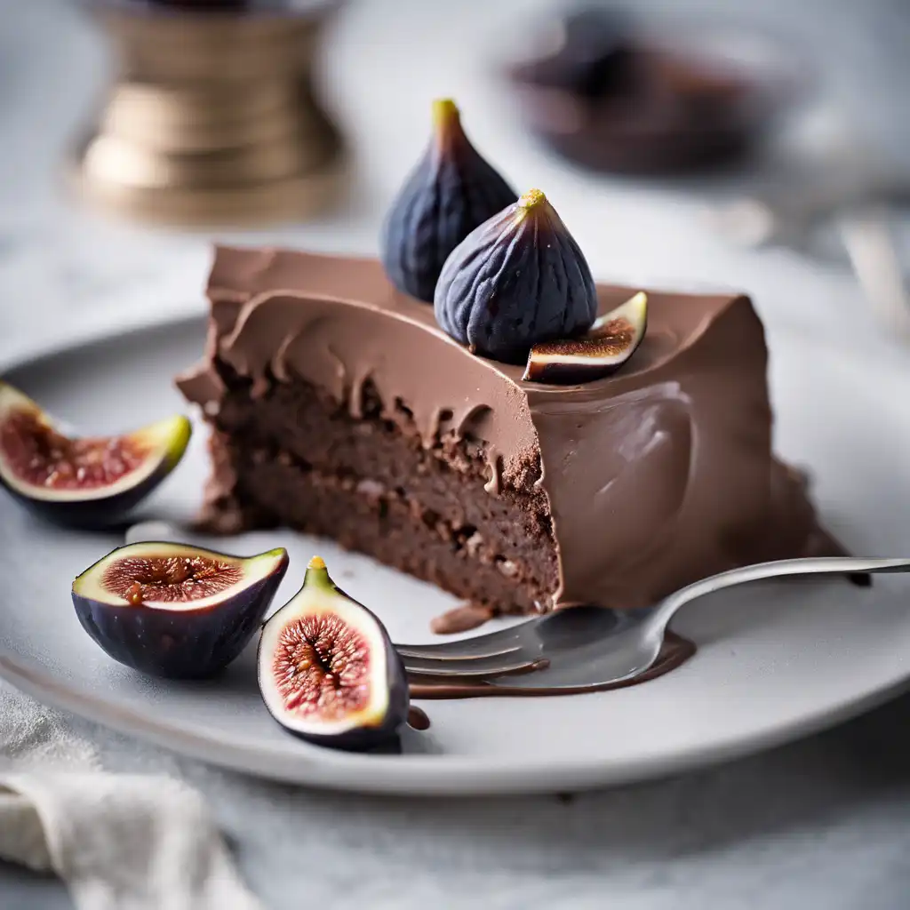 Chocolate Mousse Cake with Fig