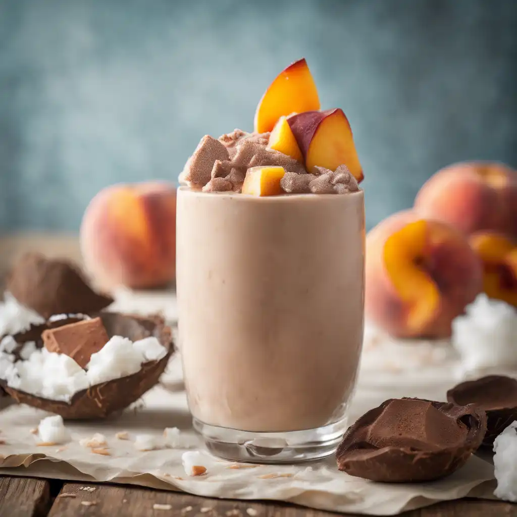 Cocoa Coconut Milkshake with Peaches