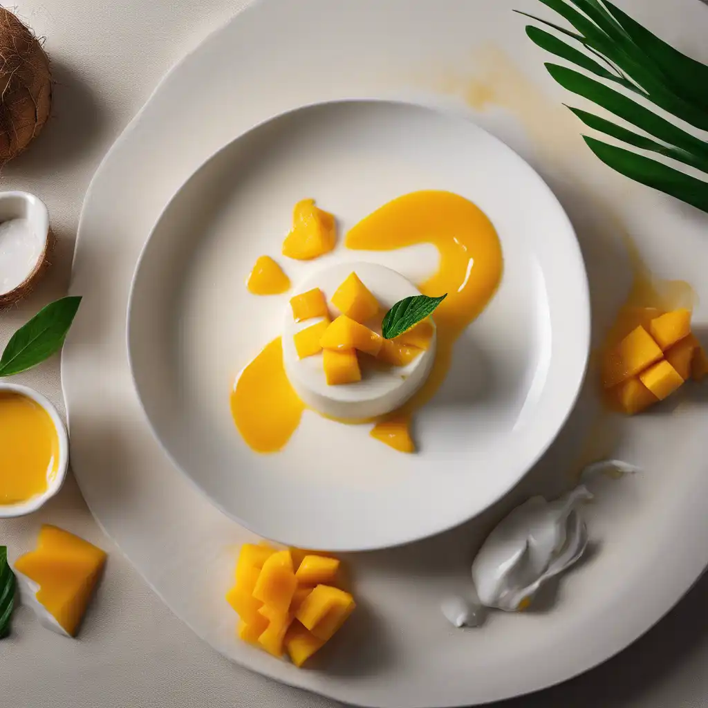 Coconut Panna Cotta with Mango Sauce