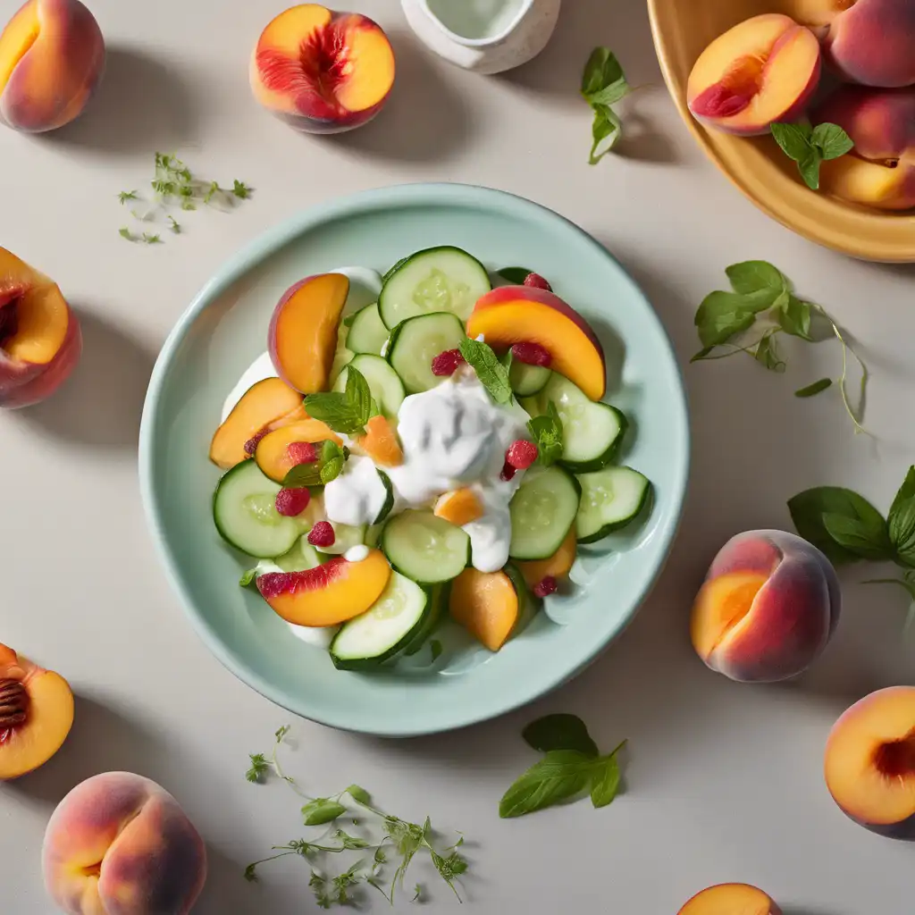 Foto de Salada de pêssego com pepino e iogurte