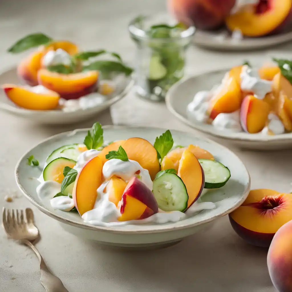 Peach Salad with Cucumber and Yogurt