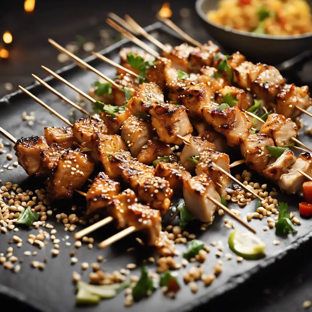 Chicken Skewers with Sesame Seeds