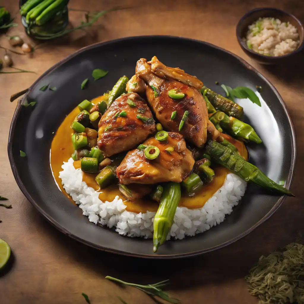 Peruvian Chicken with Soy Sauce and Okra