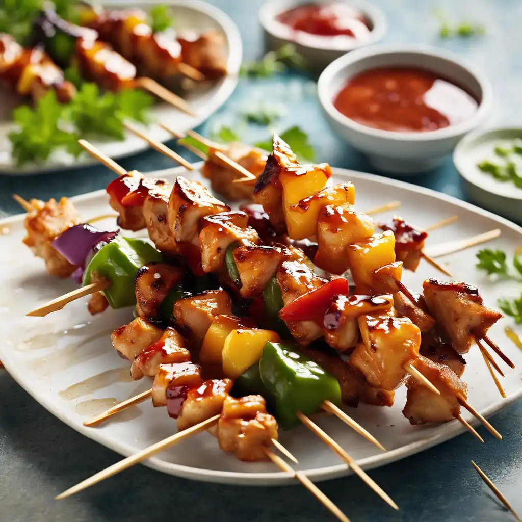 Chicken Skewers with Sweet and Sour Glaze