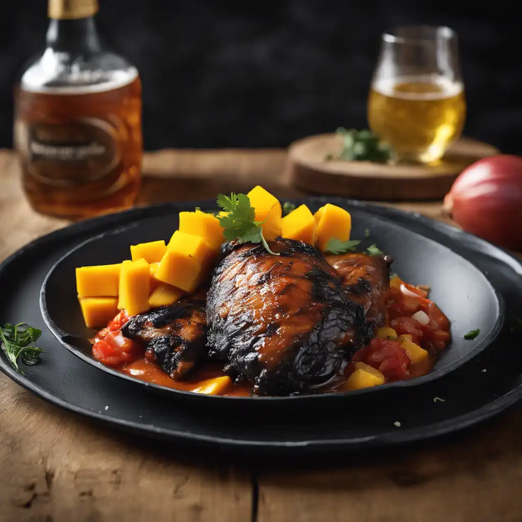 Black Chicken with Mango and Beer