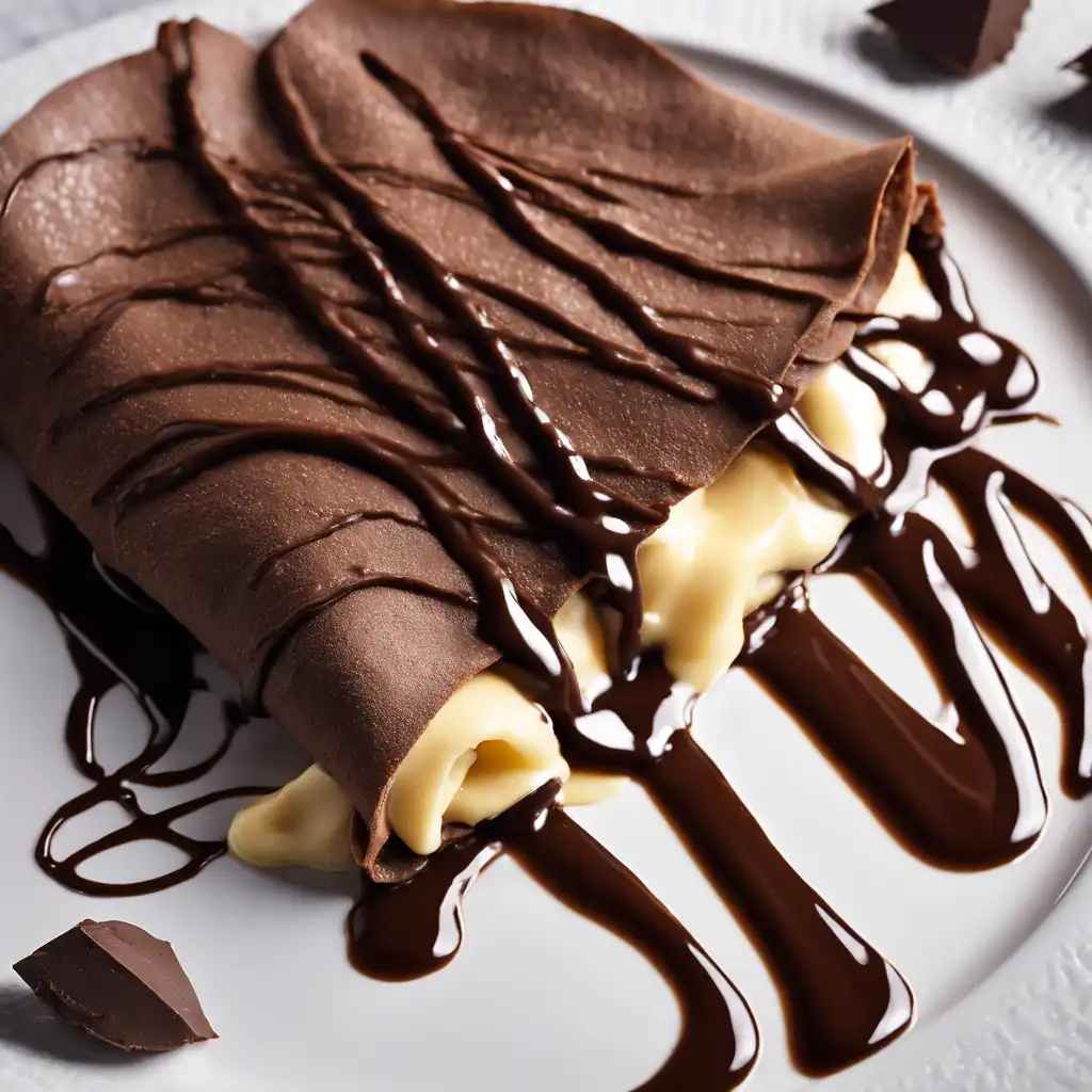 Chocolate Crepe with Chocolate Filling