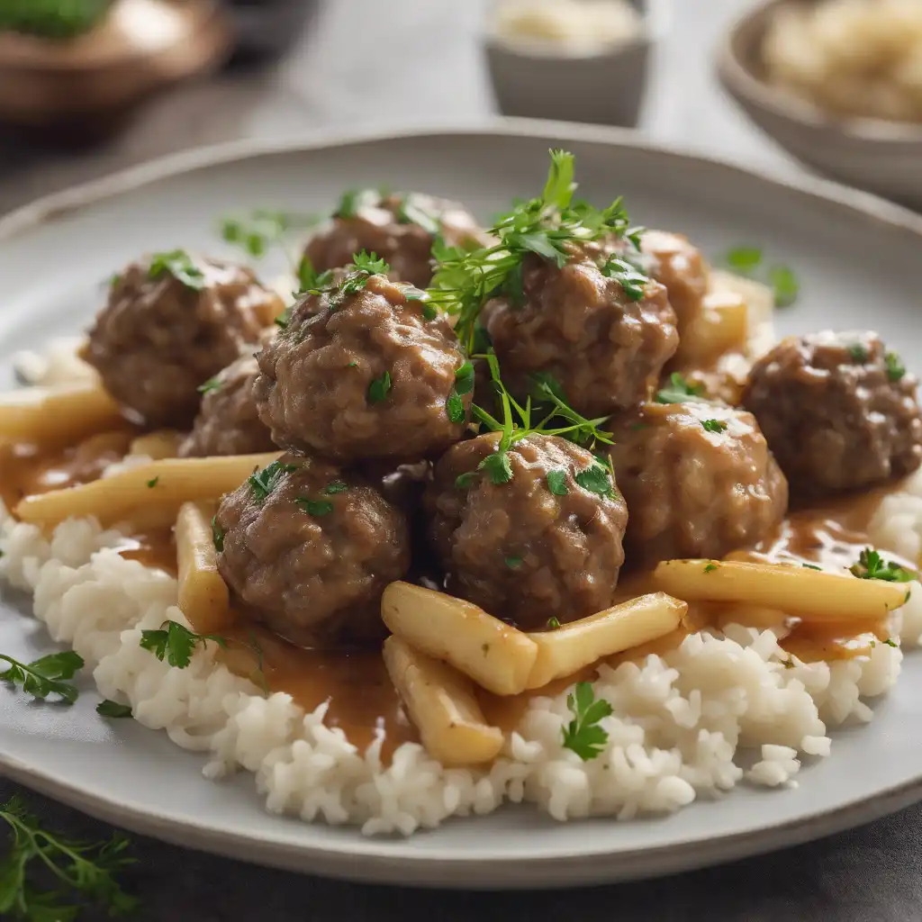 Fried Parsnip with Meatballs