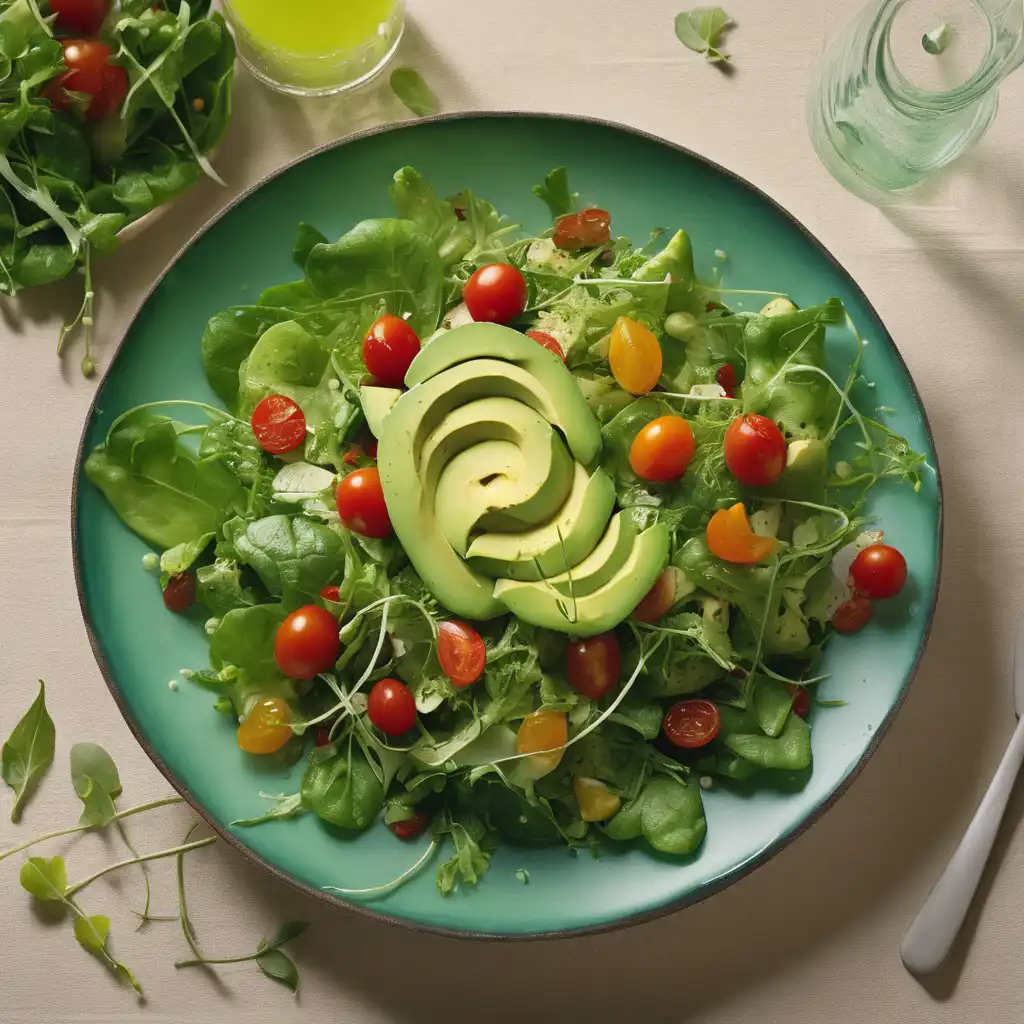 Green Leaf Salad with Avocado Dressing