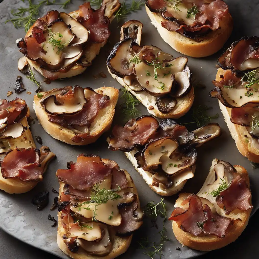 Mushroom, Bacon, and Parmesan Bruschetta