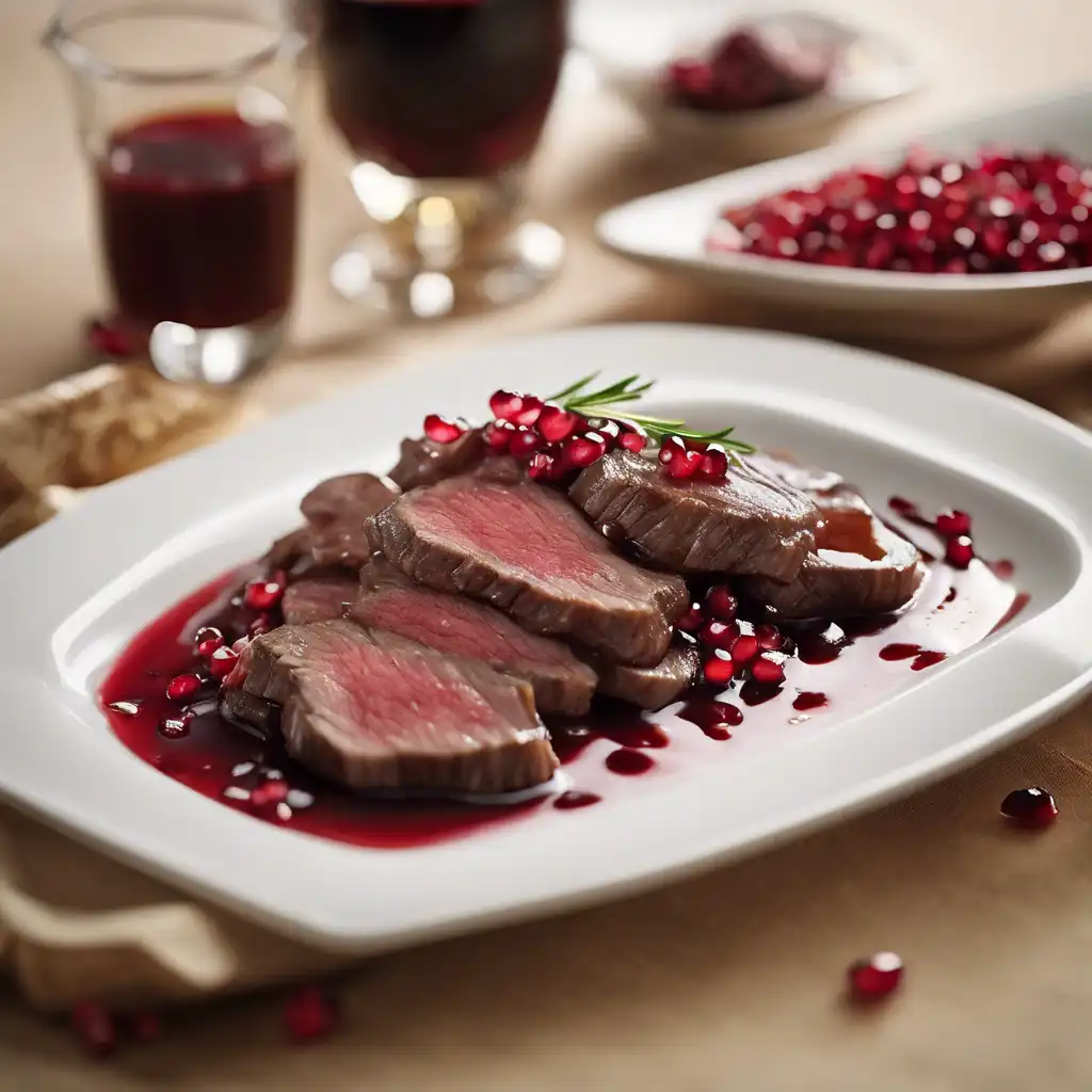 Beef Strips with Pomegranate Sauce