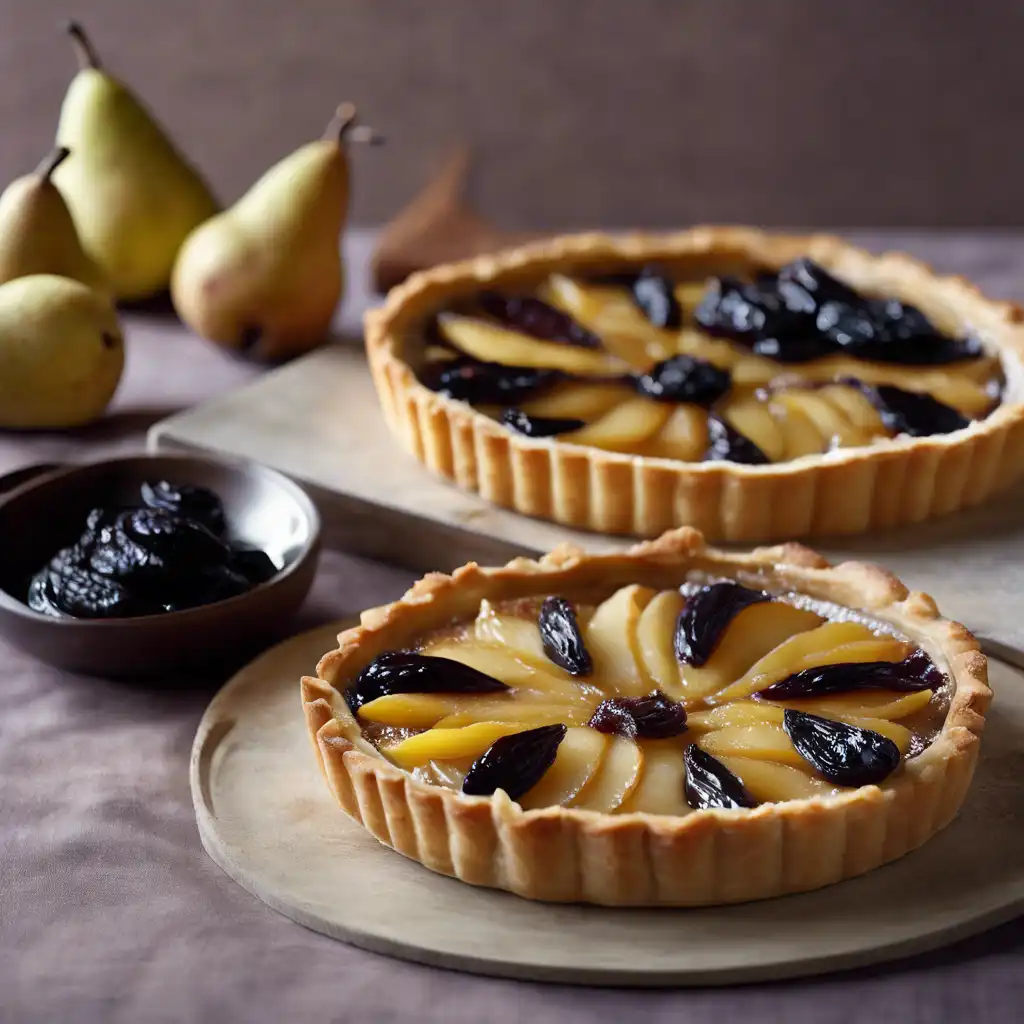 Sliced Pears and Prunes Tart