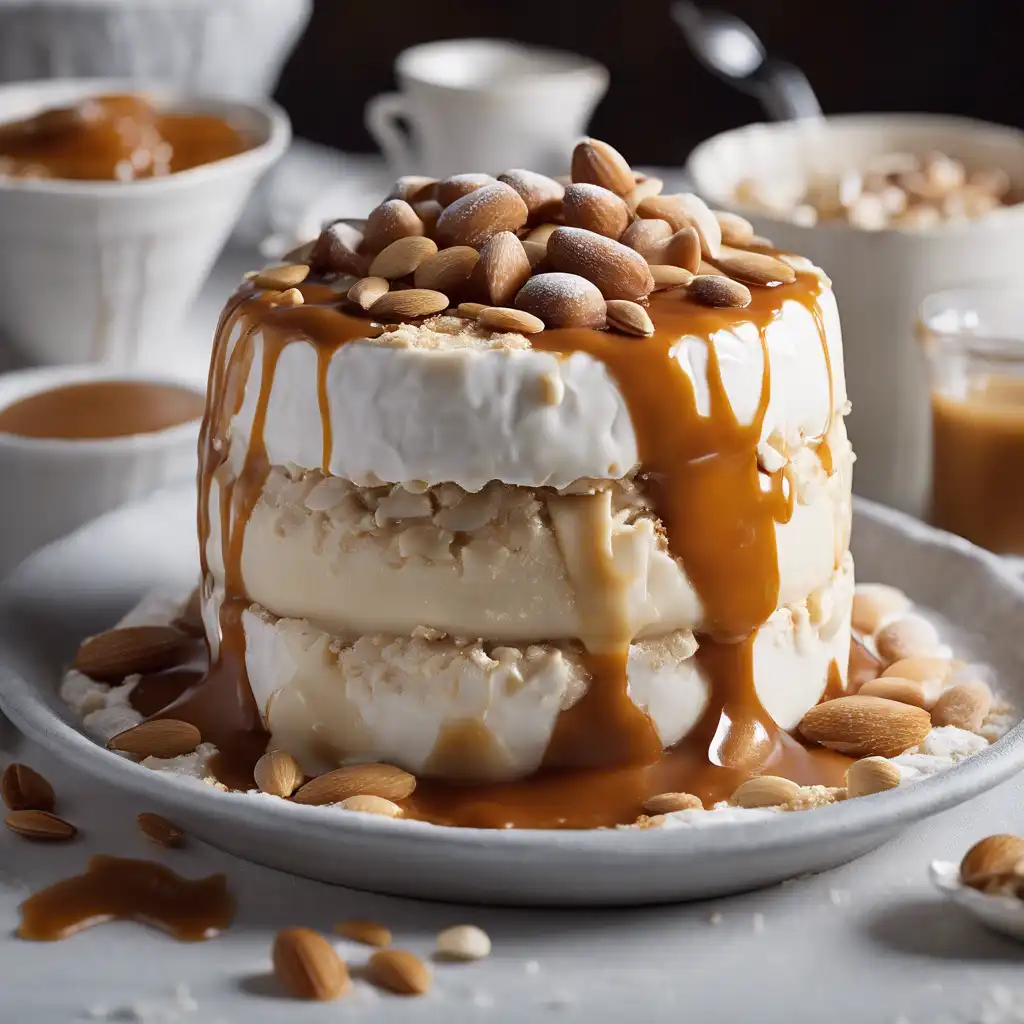 Frozen Pudding Cake with Caramel Sauce