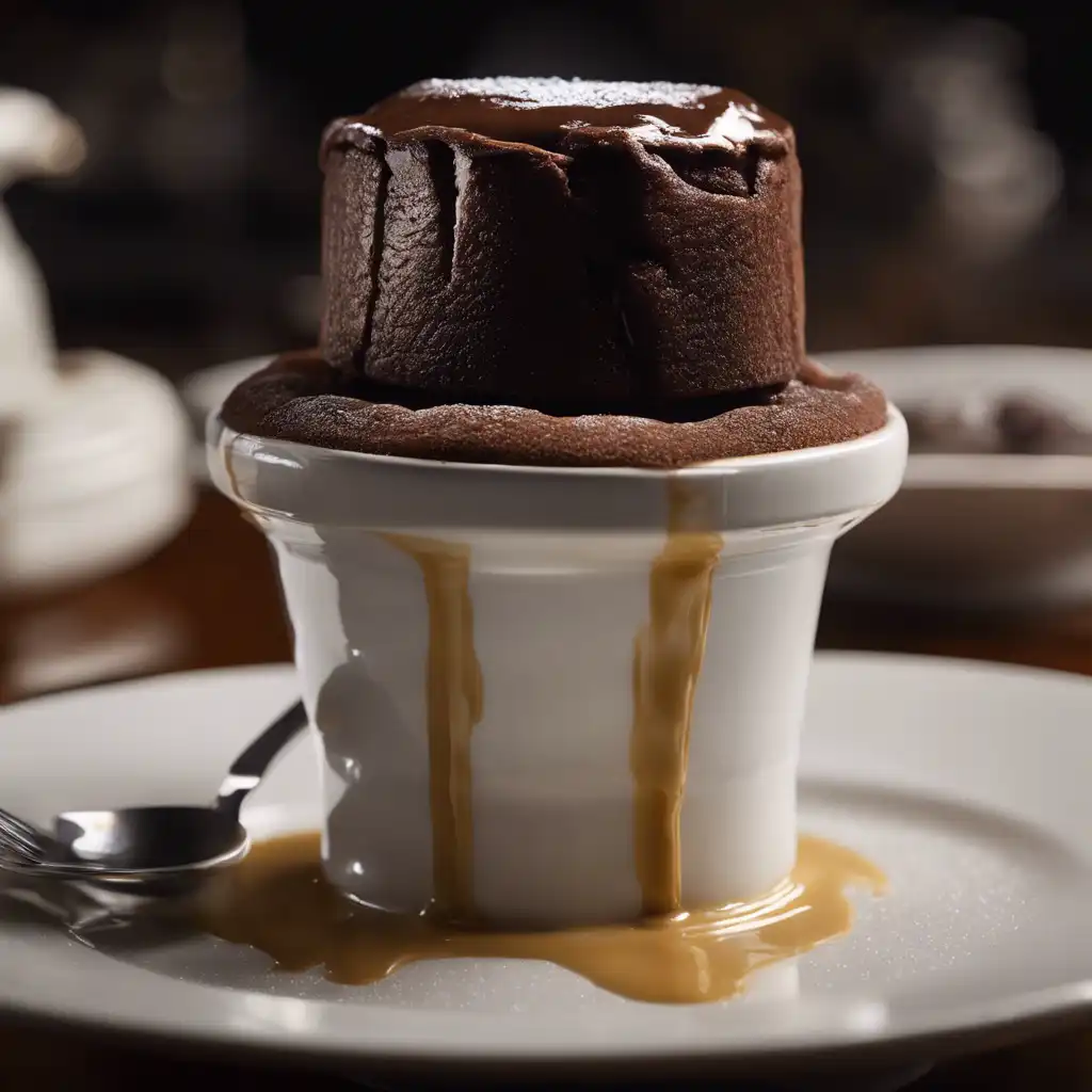 Chocolate Soufflé with Vanilla Sauce