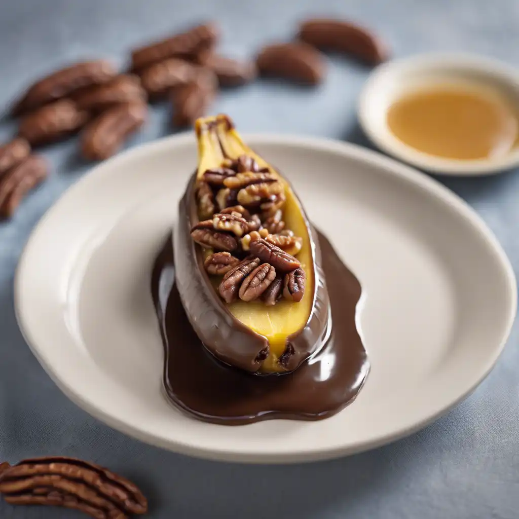 Caramelized Banana Stuffed with Pecans and Chocolate