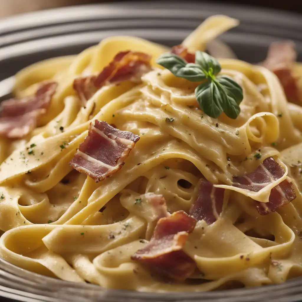 Carbonara with Pappardelle