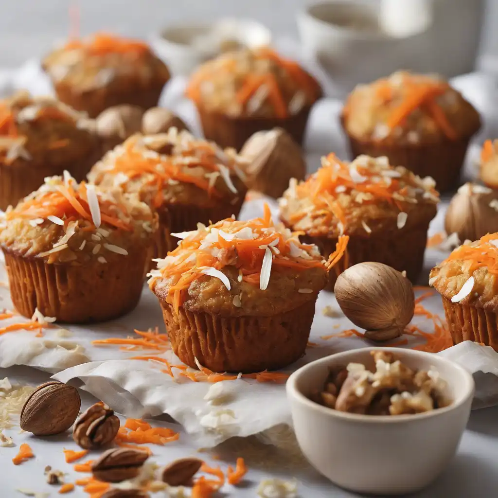 Carrot, Nut, and Coconut Muffins