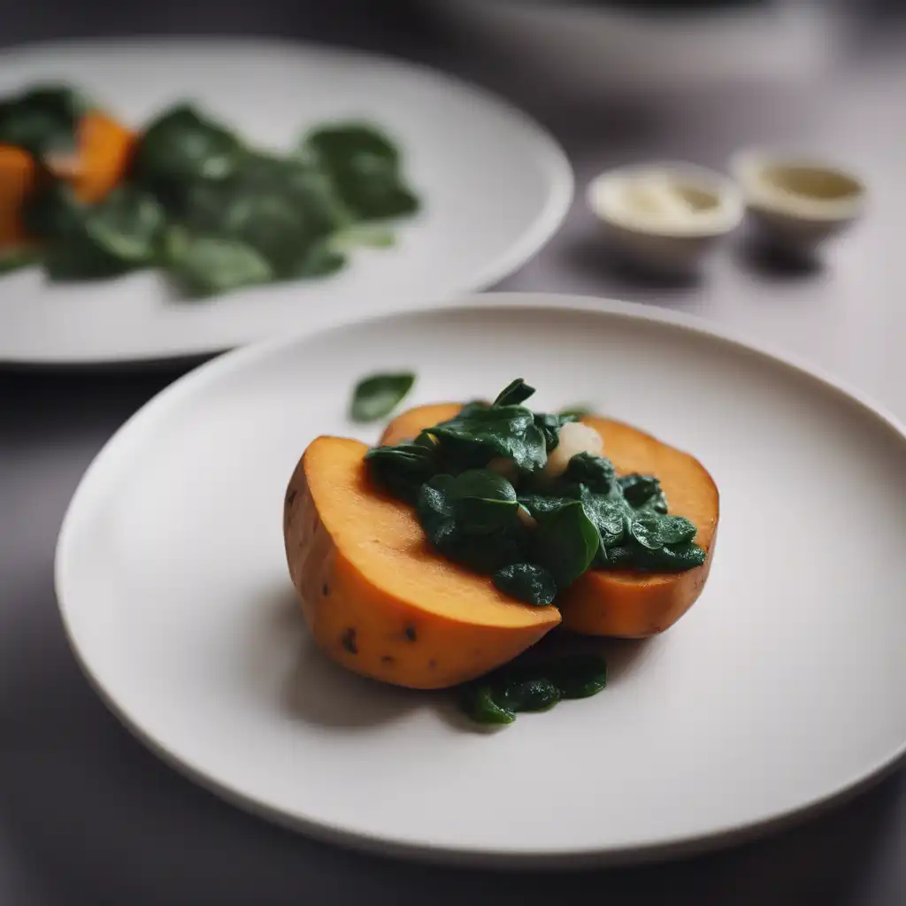 Sweet Potato with Spinach and Garlic-Poró