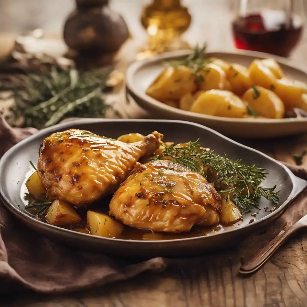 Golden Chicken with Sautéed Potato