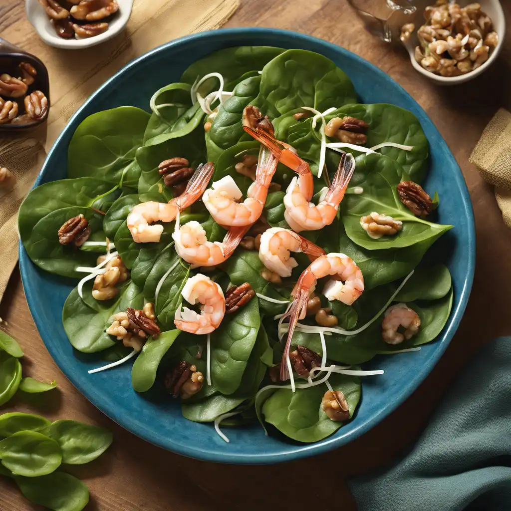 Spinach, Walnut, and Shrimp Salad