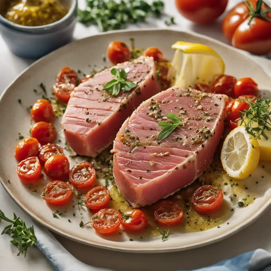 Tuna with Oregano and Fried Tomatoes