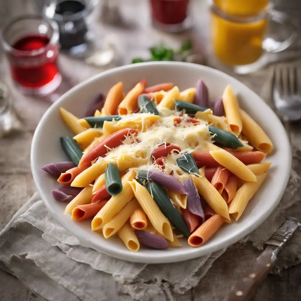 Foto de Penne tricolor aos quatro queijos