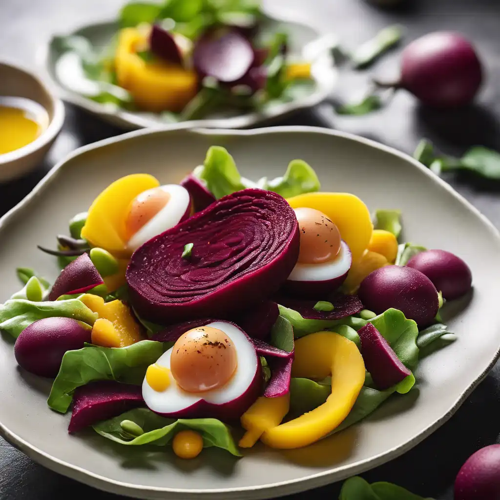 Beet and Quail Egg Salad