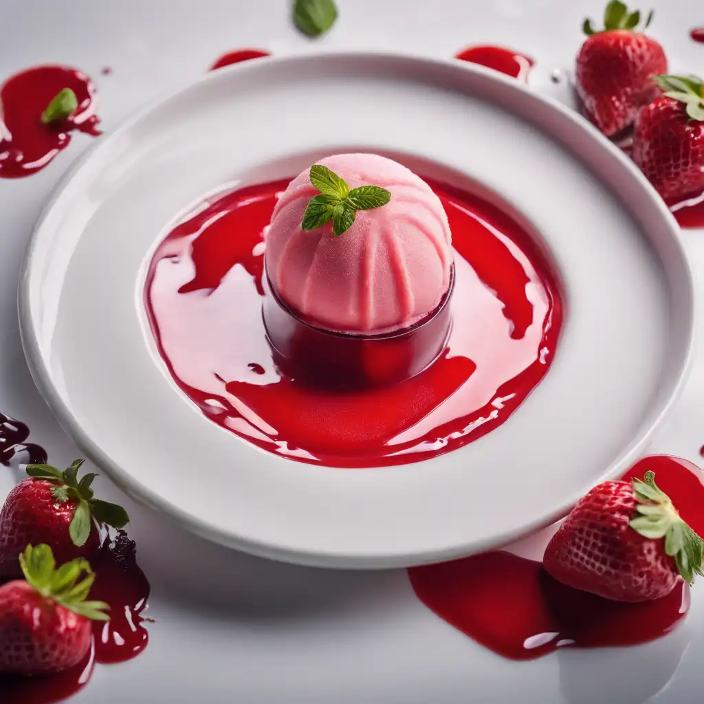 Strawberry Sorbet with Red Fruit Coulis