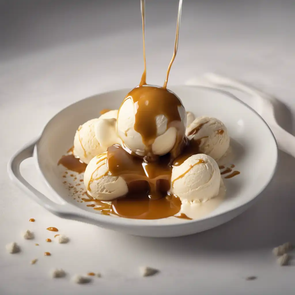 Vanilla Ice Cream with Caramel Sauce