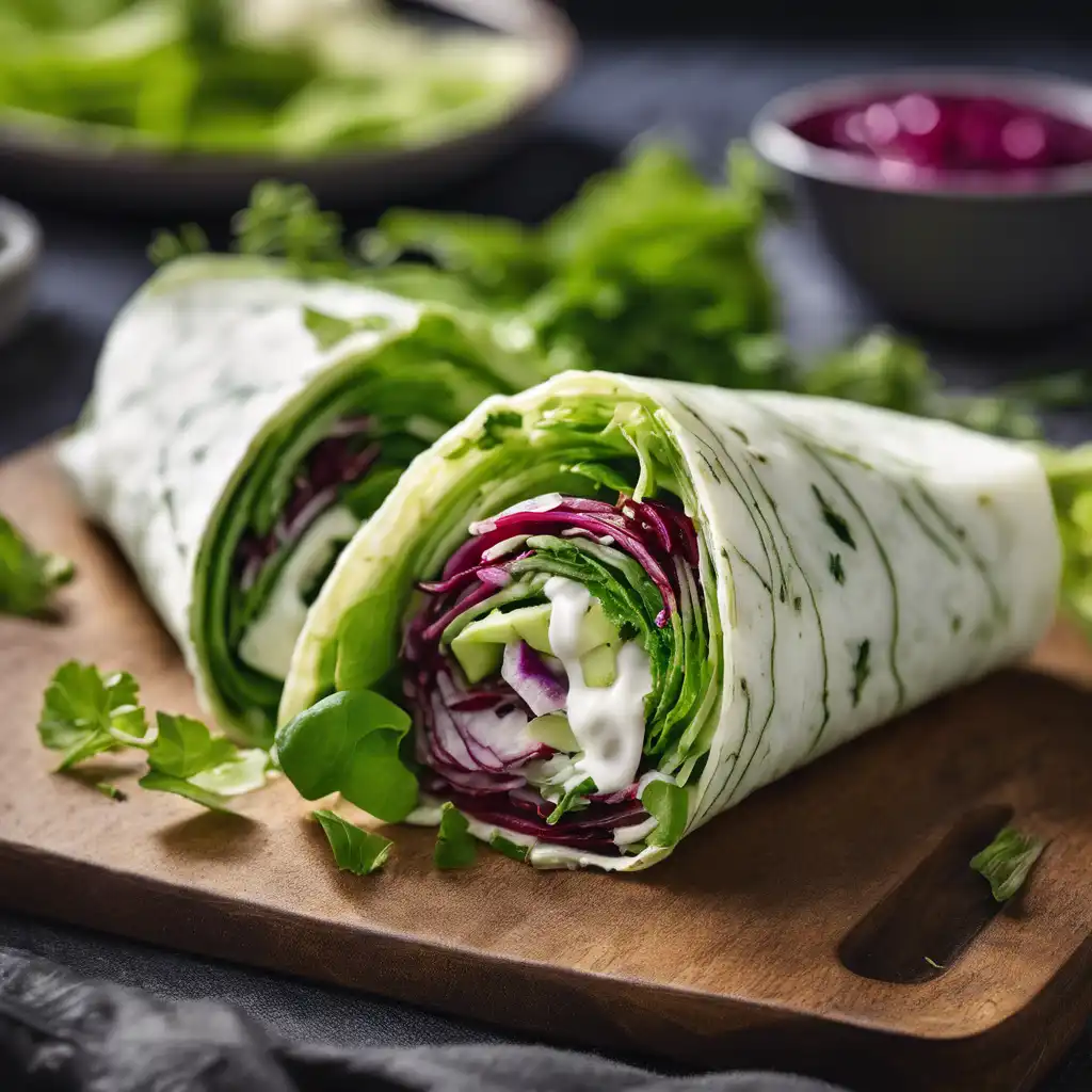 Green Salad Wrap with Yogurt