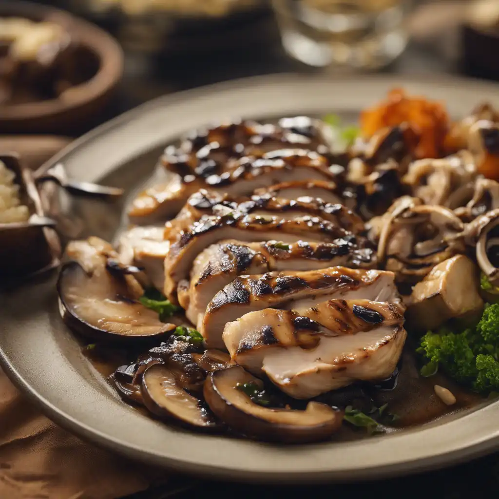 Foto de Frango grelhado com refogado de shitake