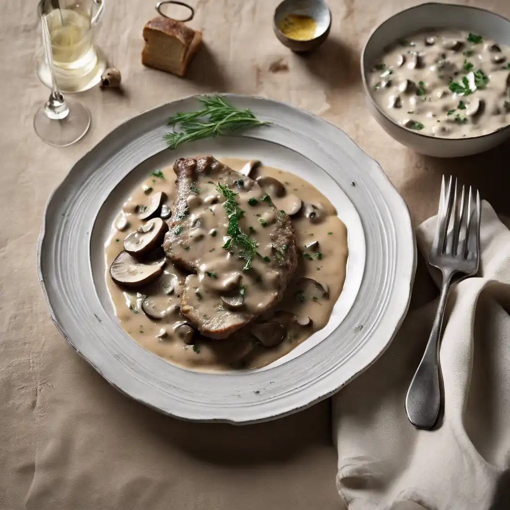 Mushroom Cream Sauce Veal (Thinly Sliced Veal Cutlets)