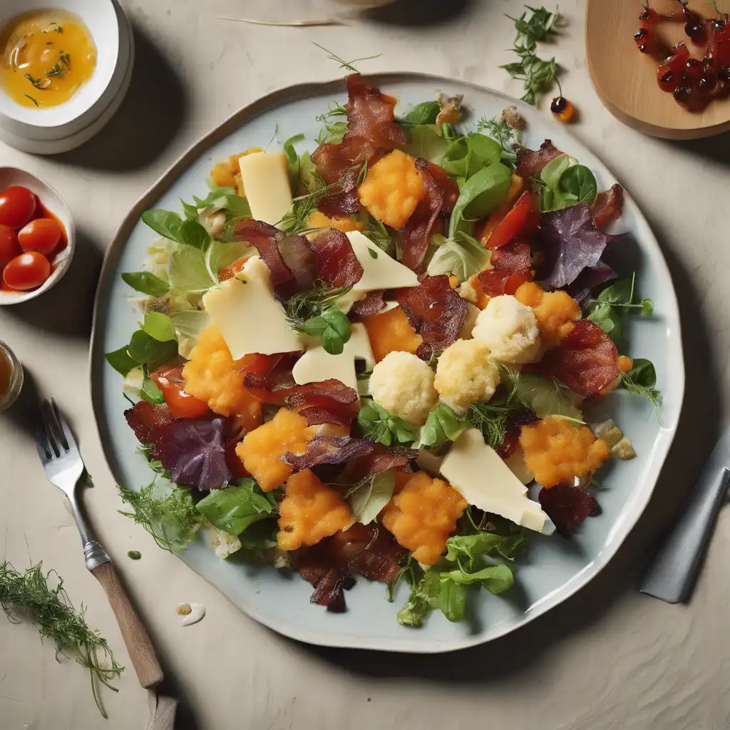 Rustic Salad with Cheese Tempura