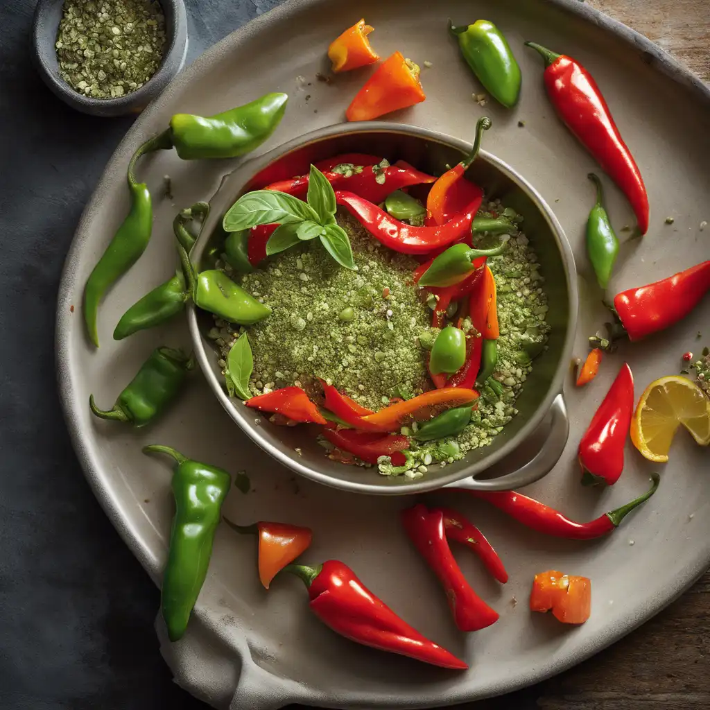 Fresh Oregano Sauté with Red Peppers