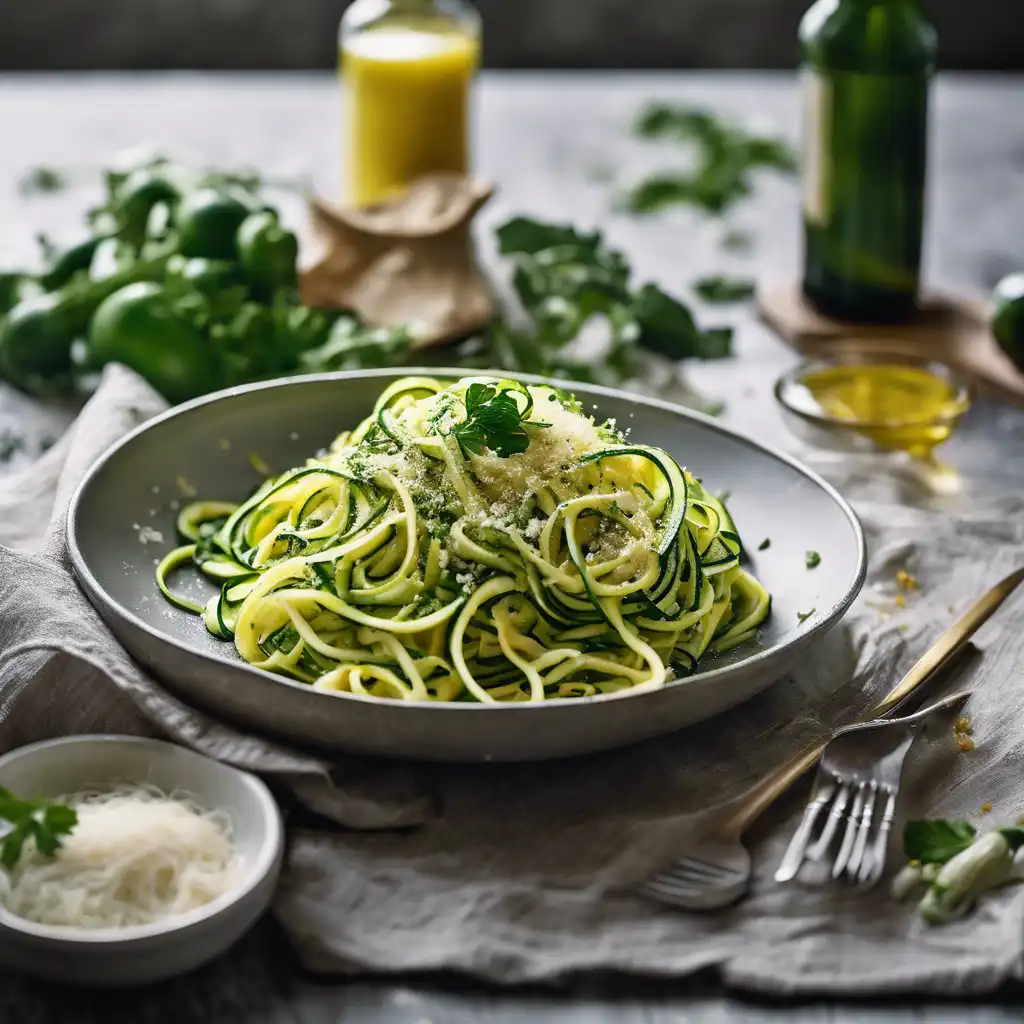 Zucchini Noodle Stir Fry with Parmesan Cheese