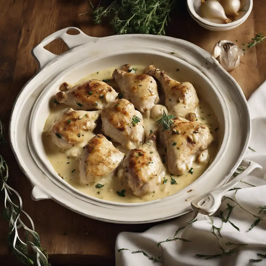 Poulet with Mashed Garlic Sauce