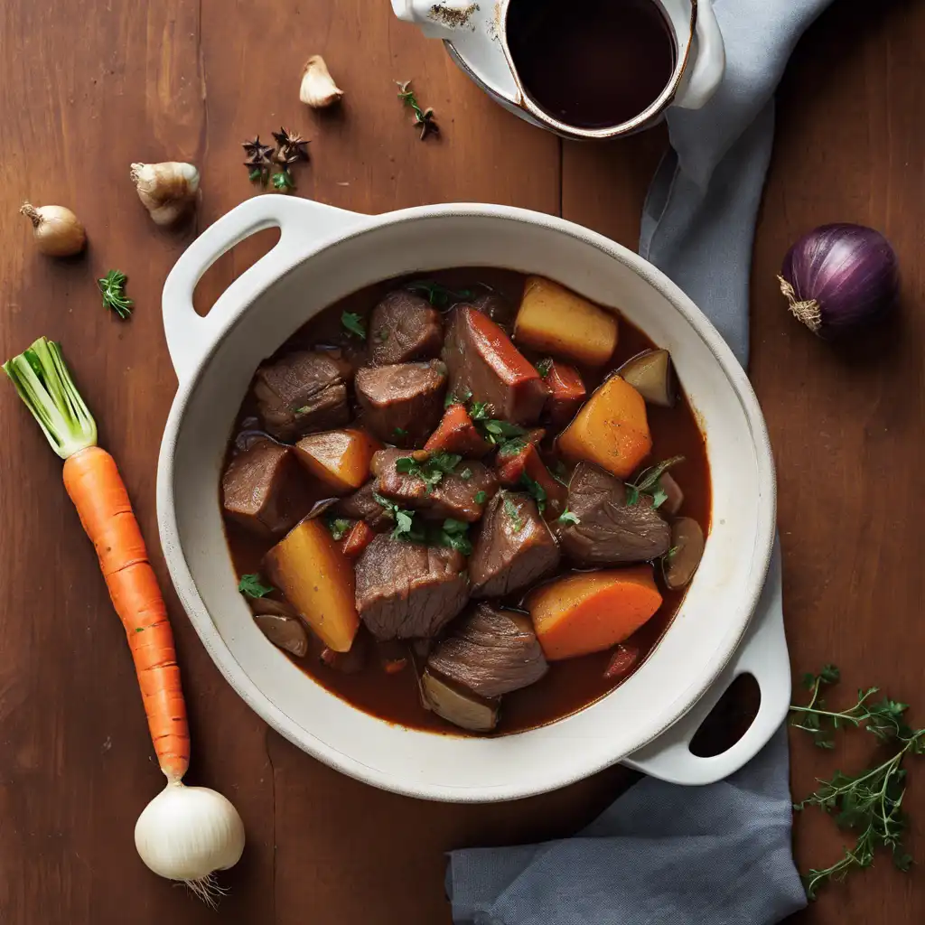 Braised Meat with Vegetables and Red Wine (Stew)