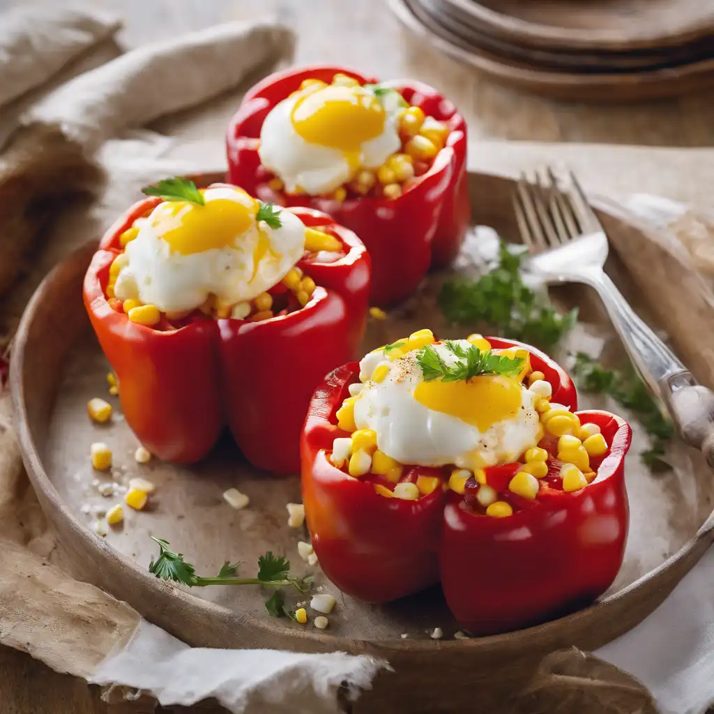 Stuffed Bell Peppers with Creamy Corn Filling