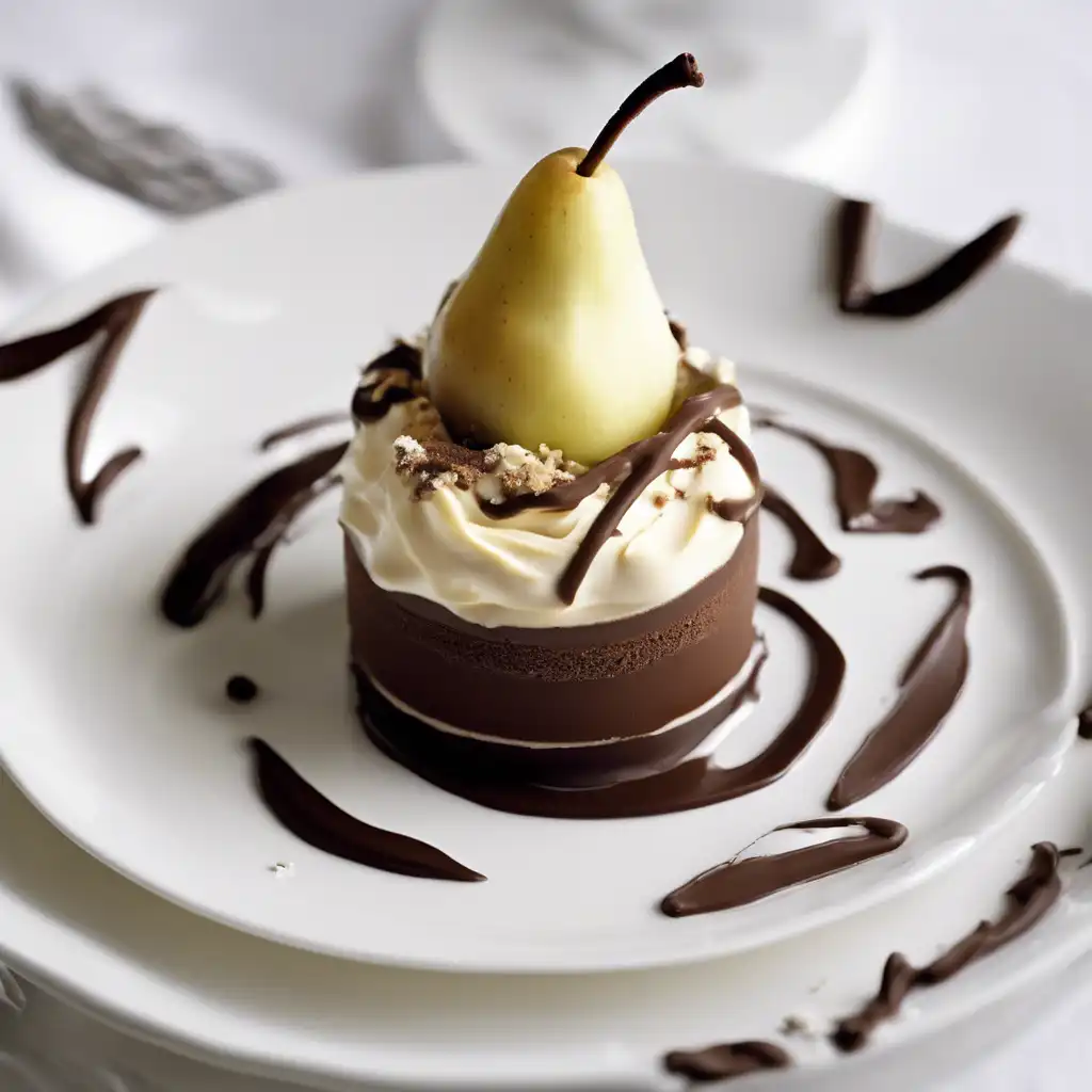 Pear Cream with Chocolate Mousse