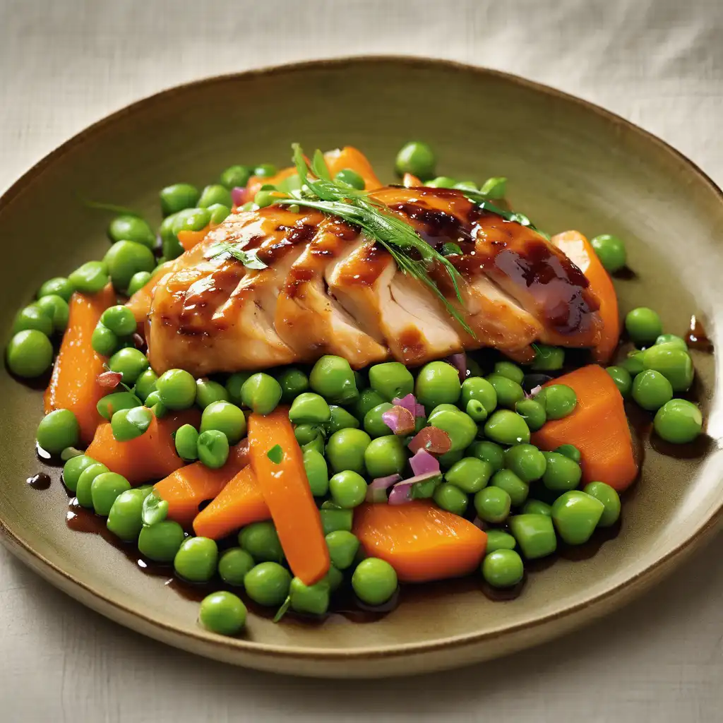 Gingered Chicken with Carrots and Peas