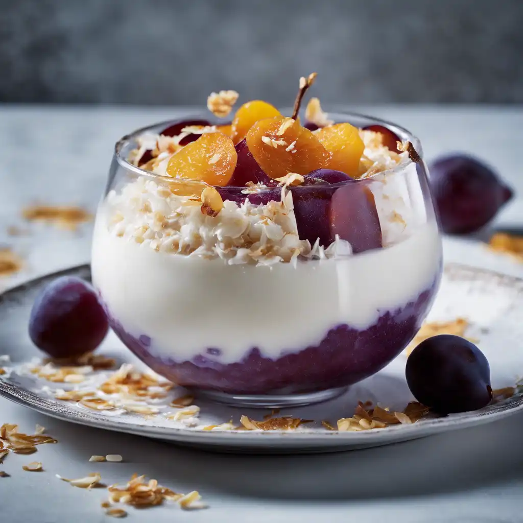 Coconut Mousse with Plums