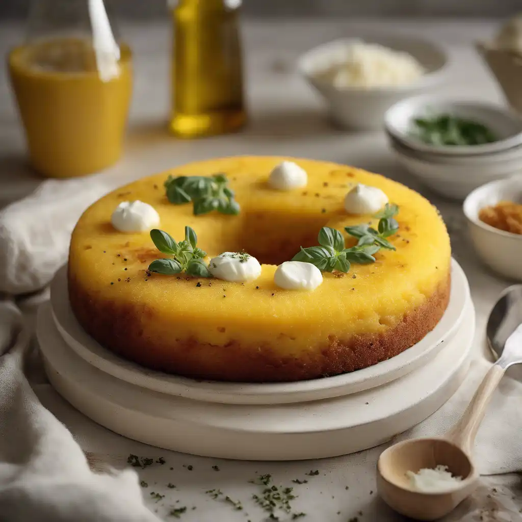 Polenta Cake with Mozzarella